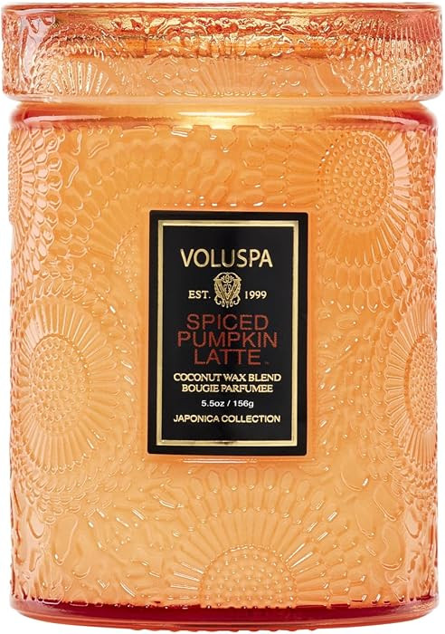 Voluspa Spiced Pumpkin Latte, Small Candle Jar, 5.5 Ounce,50 Hour Burn Time, & Coconut Wax for Cl... | Amazon (US)