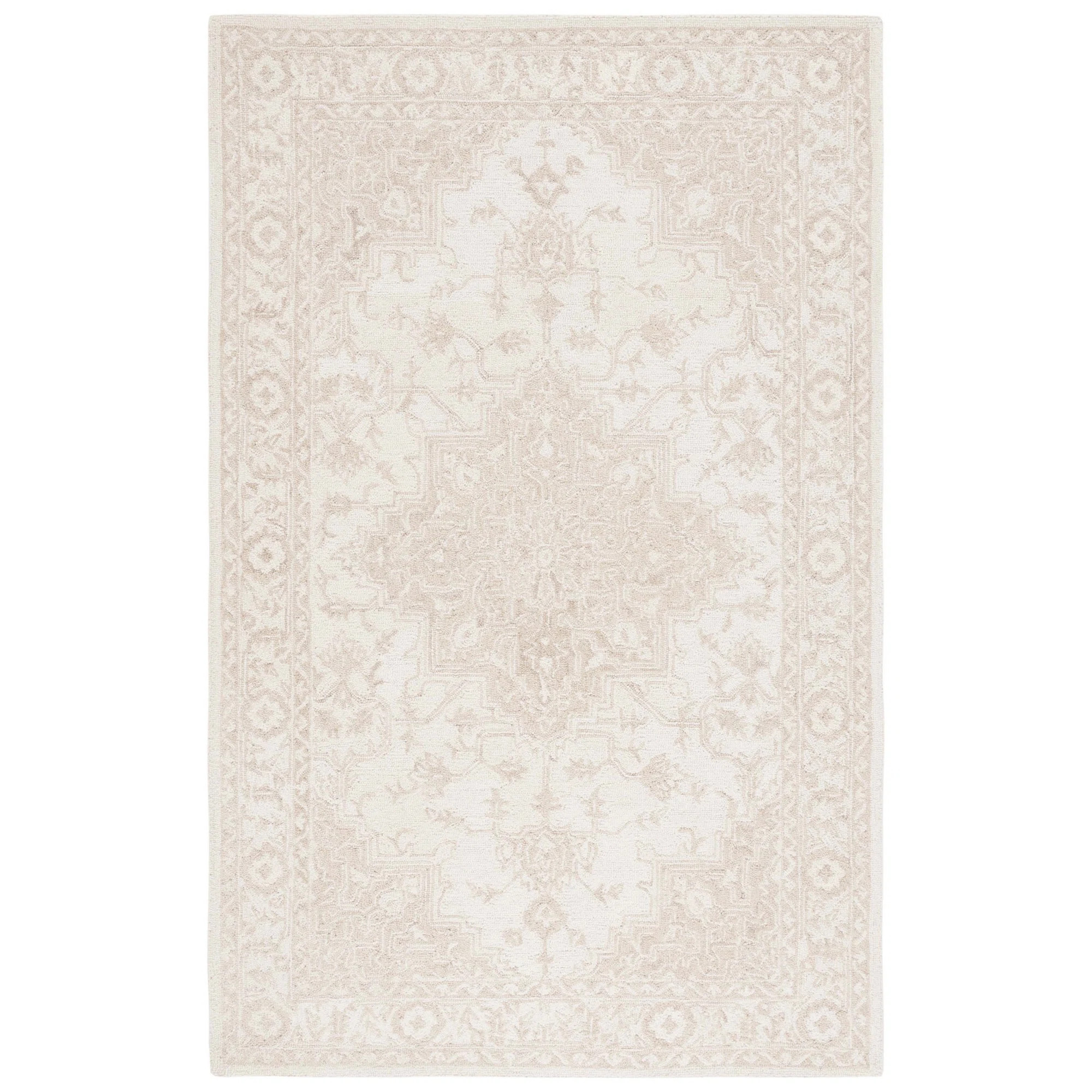 Oriental Hand Tufted Wool/Cotton Oriental Rug in Ivory/Beige | Wayfair North America
