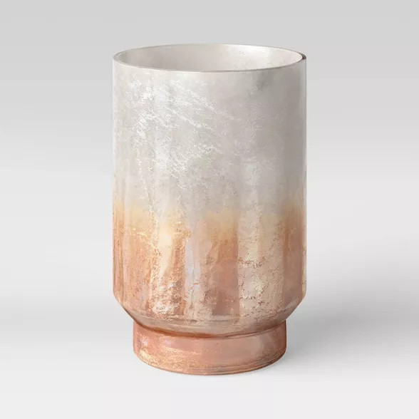 9" x 6" Glass/Tin Hurricane Candle Holder Gold - Threshold™ | Target