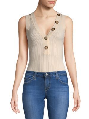 Ronny Kobo - Romy Button-Accented Bodysuit | Saks Fifth Avenue OFF 5TH