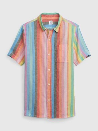 Kids Linen-Cotton Oxford Shirt | Gap (CA)
