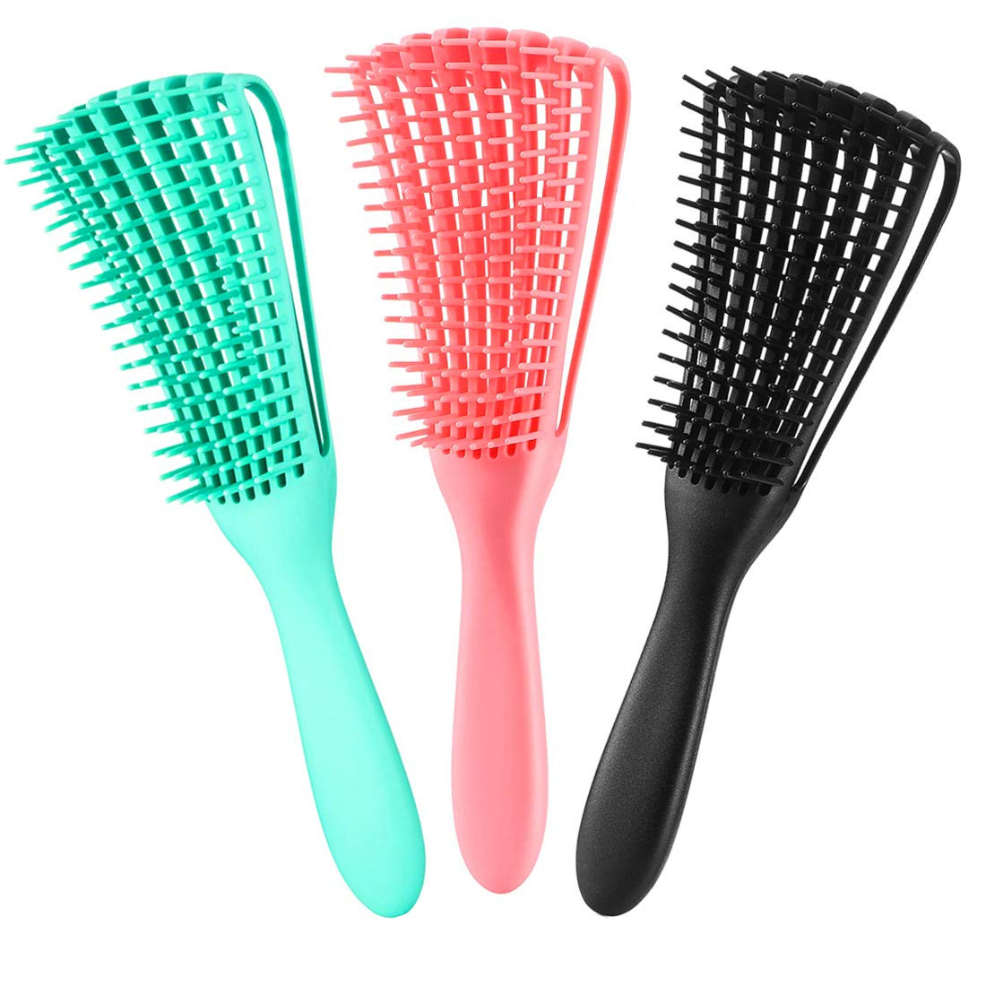 3 Pack Hair Detangler Brush for Afro America/African Textured 3a to 4c Kinky Wavy/Curly/Coily/Wet... | Amazon (US)