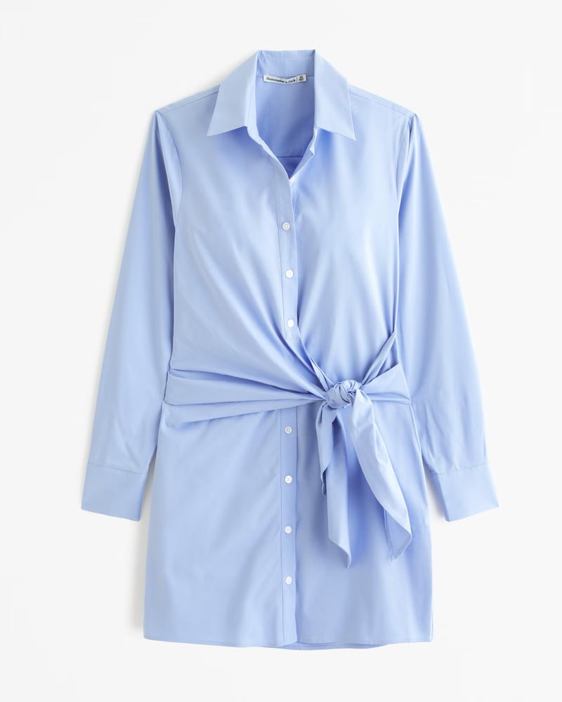 Long-Sleeve Wrap Shirt Dress | Abercrombie & Fitch (US)