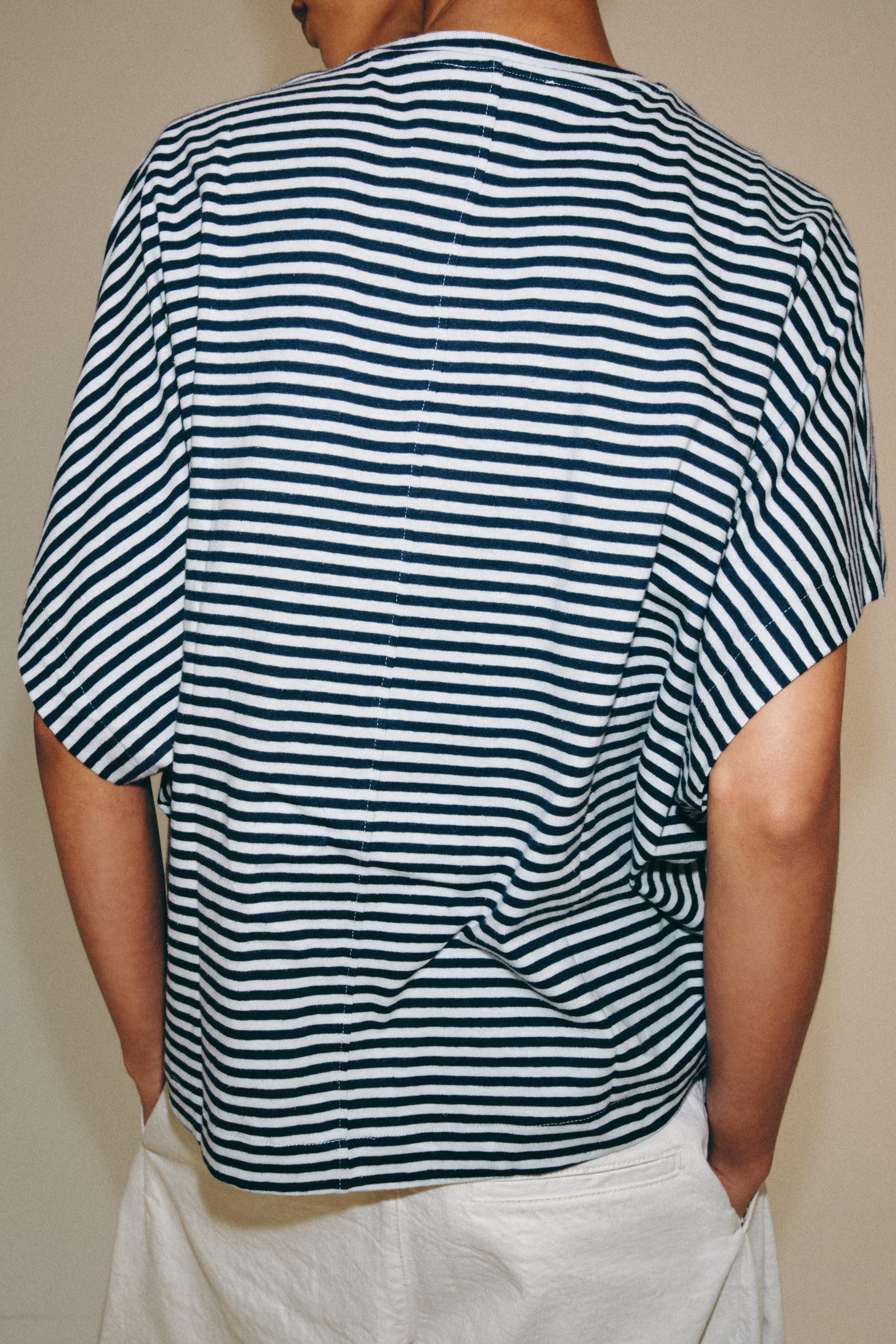 OVERSIZED FIT - CREW NECK - REGULAR LENGTH - SHORT SLEEVEST-shirt crafted from a cotton-linen ble... | Zara US