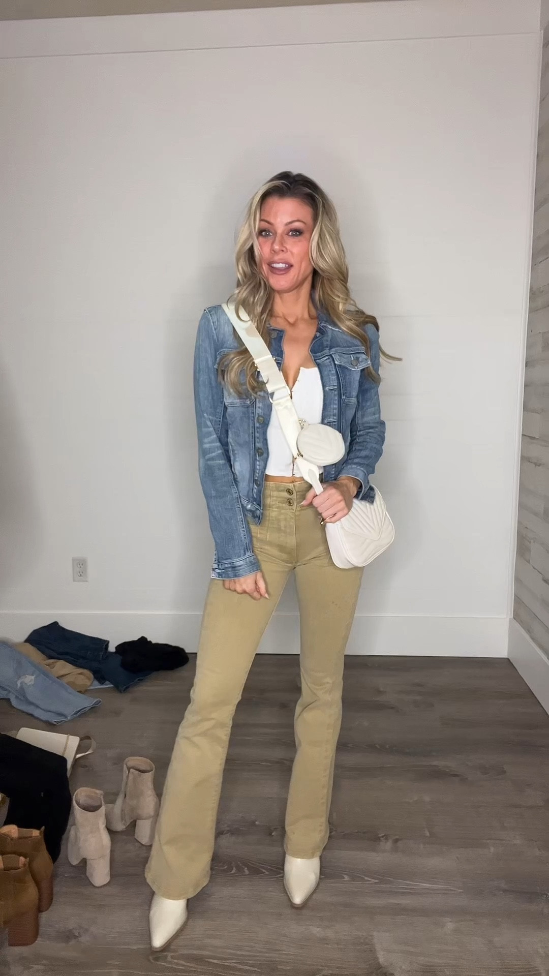 Casual date night outfit 
Wearing size xs in denim jacket. 
Jeans size 24. They are stretchy and really comfortable. 
Tank: size xs

#LTKsalealert #LTKover40 #LTKSeasonal