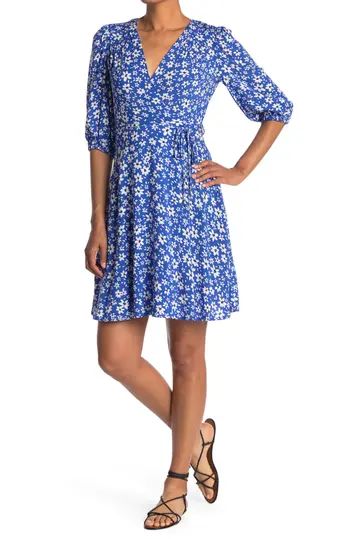 Floral Print Faux Wrap Dress | Nordstrom Rack