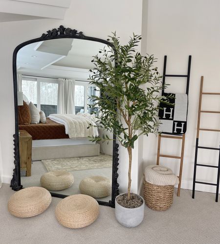 HOME \ bedroom floor mirror setup🌿

Faux olive tree
Amazon
Decor 

#LTKfindsunder100 #LTKhome #LTKfindsunder50