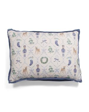 14X20 Christmas Nutcracker Trellis Pillow, Cotton/Polyester | TJ Maxx