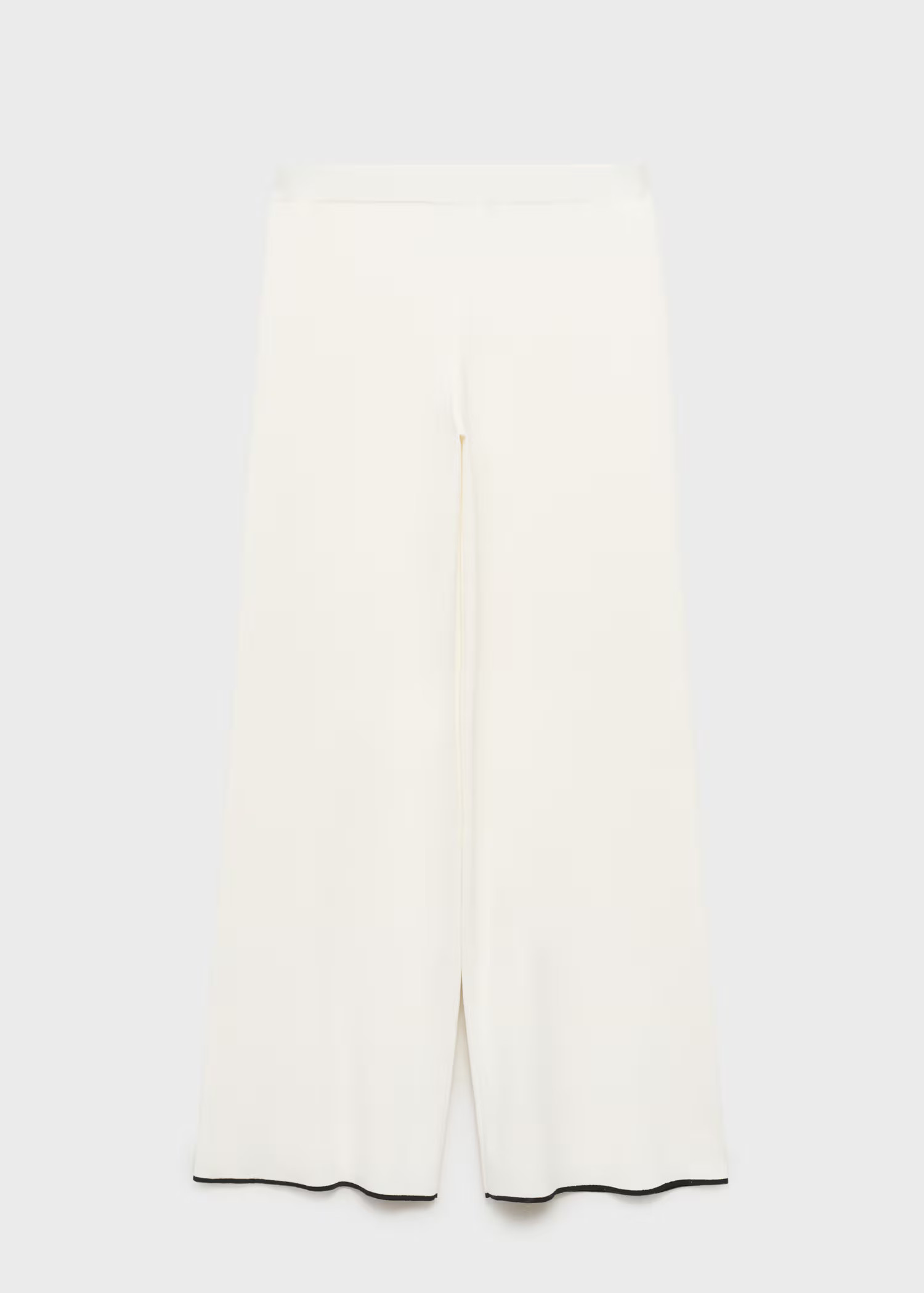 Contrasting low-rise knitted trousers - Women | MANGO United Kingdom | MANGO (UK)