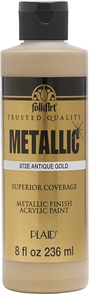 FolkArt Acrylic Paint, 8 oz, Metallic Antique Gold | Amazon (US)