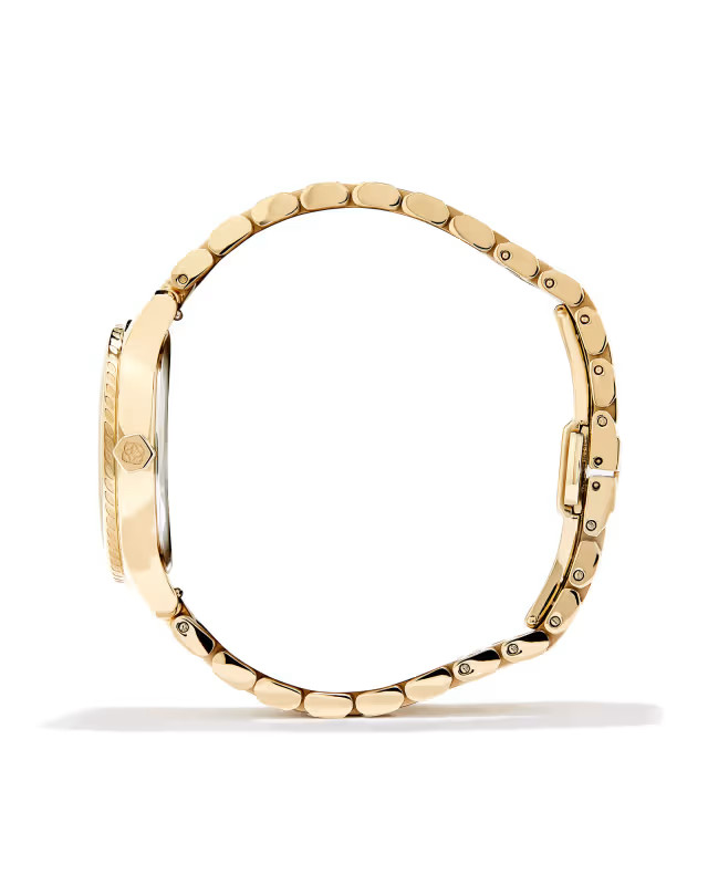 Alex Gold Tone Stainless Steel 35mm Watch in Ivory Mother-of-Pearl | Kendra Scott | Kendra Scott