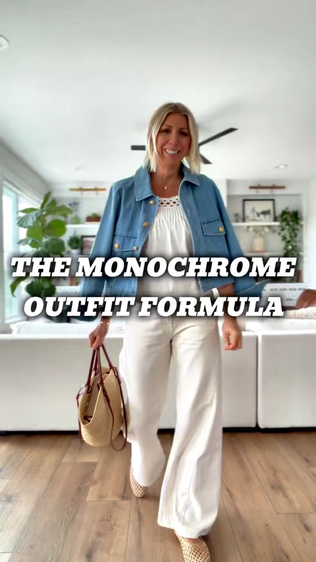 You don’t need more clothes — you need outfit formulas 🤍

This monochrome white look is simple, polished, and so easy to repeat:

white top + white wide-leg denim + woven flats + basket bag + denim jacket

The all-white base keeps it chic, while the accessories add texture and softness.

Linking similar pieces to recreate the look.

#LTKStyleTip #SoftGirlStyle #MonochromeOutfit #WhiteJeansOutfit #ElevatedCasual

#LTKootd #LTKSeasonal #LTKOver40