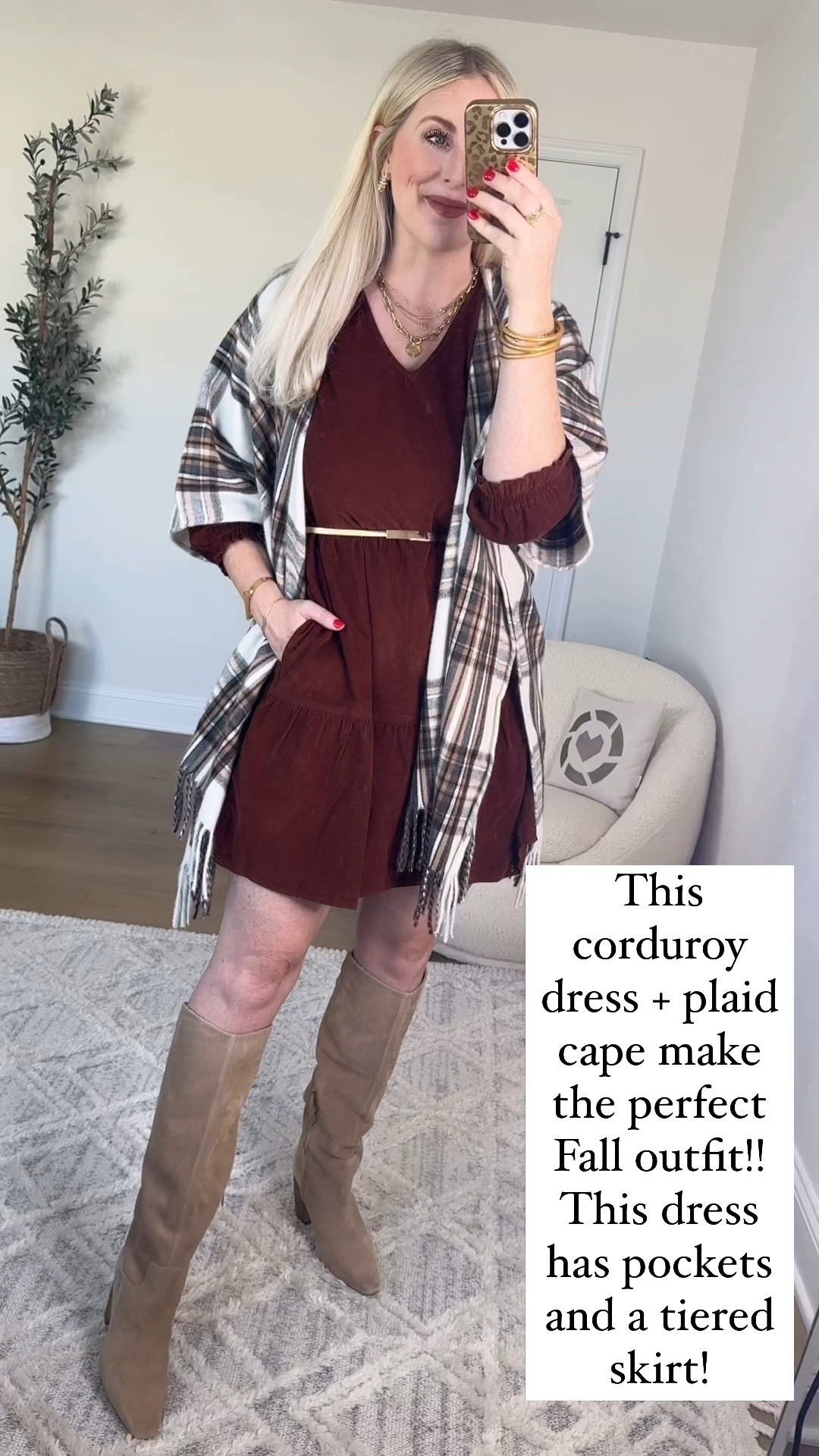 Walmart try on, daily try on, Walmart outfit, time and tru, corduroy dress, plaid cape 

Medium 

#LTKStyleTip #LTKFindsUnder50 #LTKVideo
