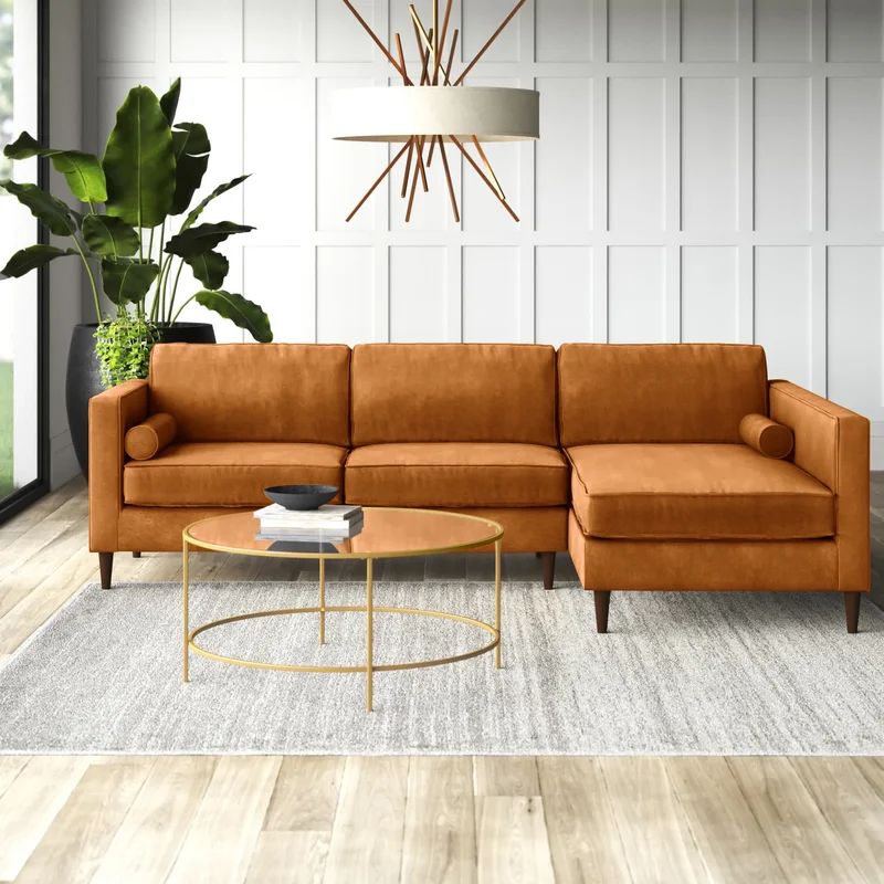 Hayse 102" Wide Velvet Sofa & Chaise | Wayfair Professional