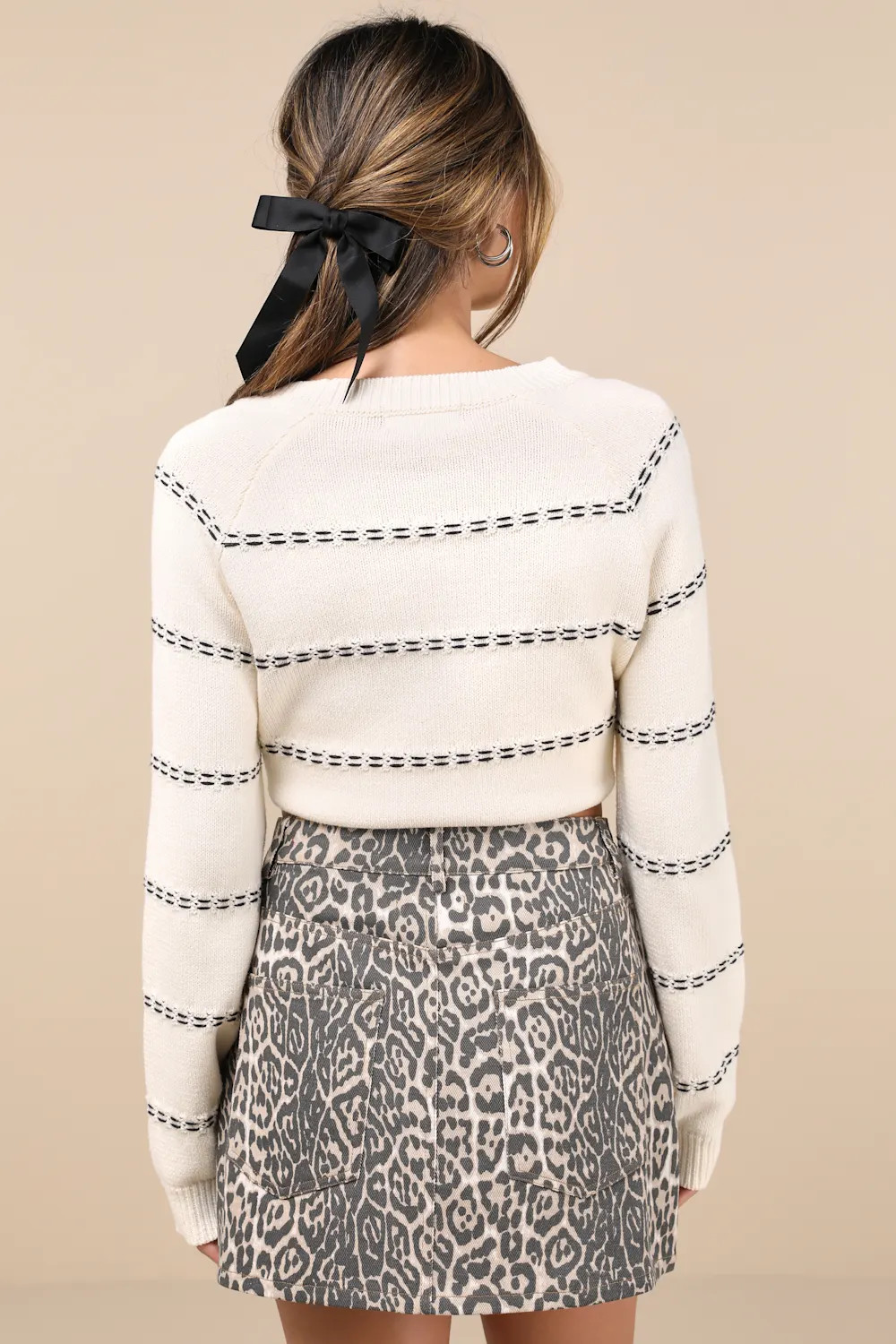 Fierce Confidence Beige Leopard Print High-Rise Mini Skirt | Lulus