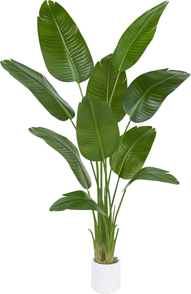 Bird of Paradise Artificial Tree, 6Ft Tall Faux Plant, Fake Banana Leaf Plant Indoor, Faux Palm T... | Amazon (US)