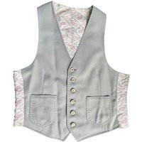 Vintage Men's Vest, Gray With Paisley Back, Button Front Waistcoat, Size M-L | Etsy (US)