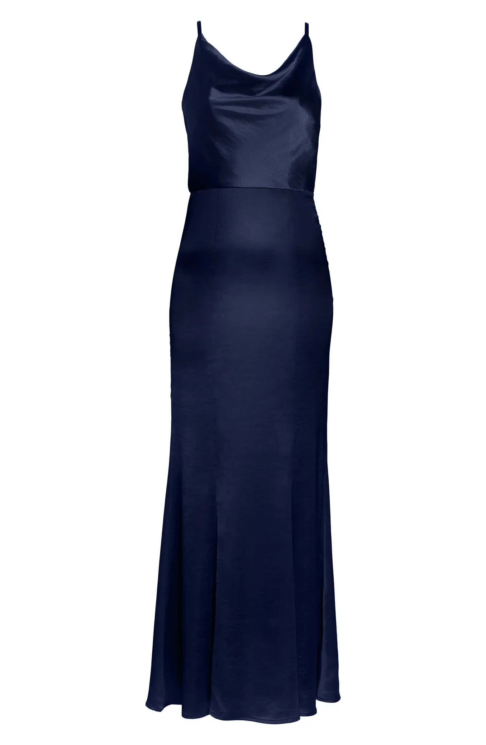 Chi Chi London Marissa Cowl Neck Satin Trumpet Gown | Nordstrom | Nordstrom