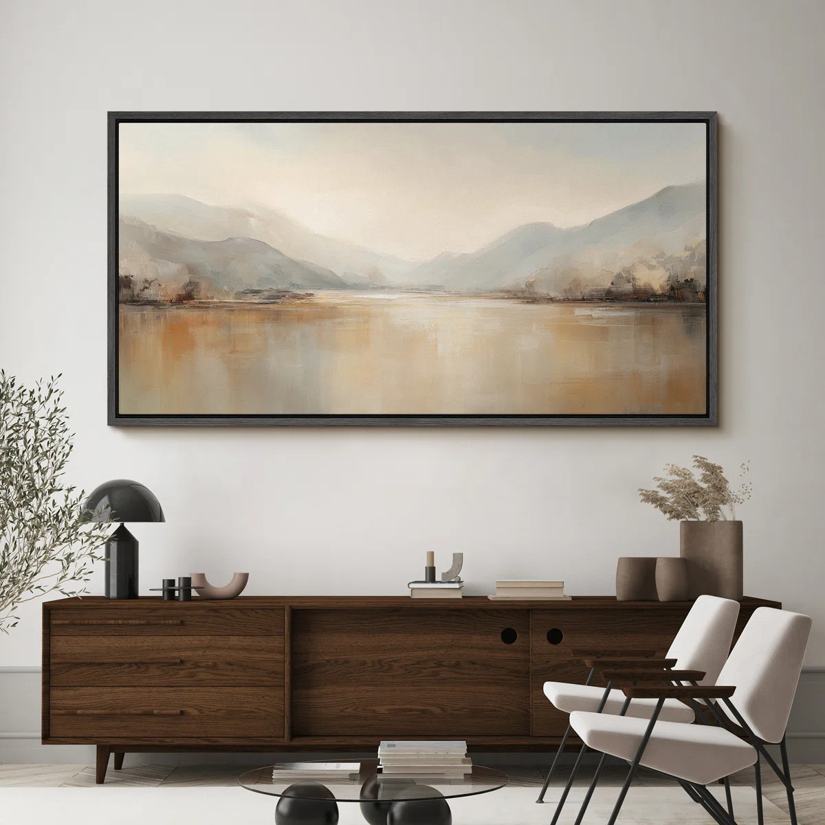 Large Framed Canvas Print Wall Art - Abstract Landscape Print for Modern Home Decor | Wayfair North America