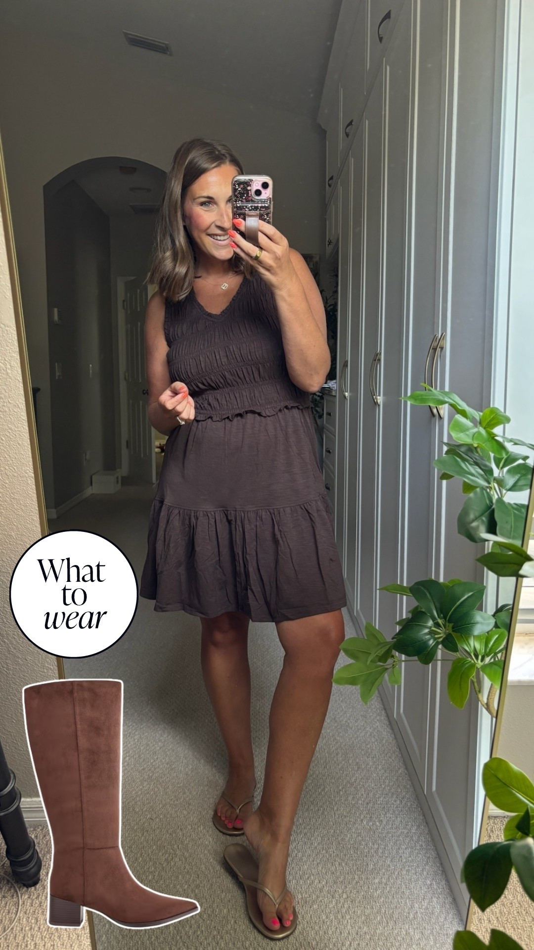 Such an easy dress to transition into fall 🤎 Wear it now with sandals, then swap in tall boots when the temps cool down!🍂

#LTKootd #LTKSeasonal #LTKSaleAlert