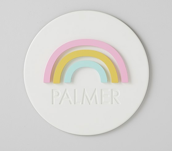 Personalized Rainbow Wooden Plaque | Pottery Barn Kids