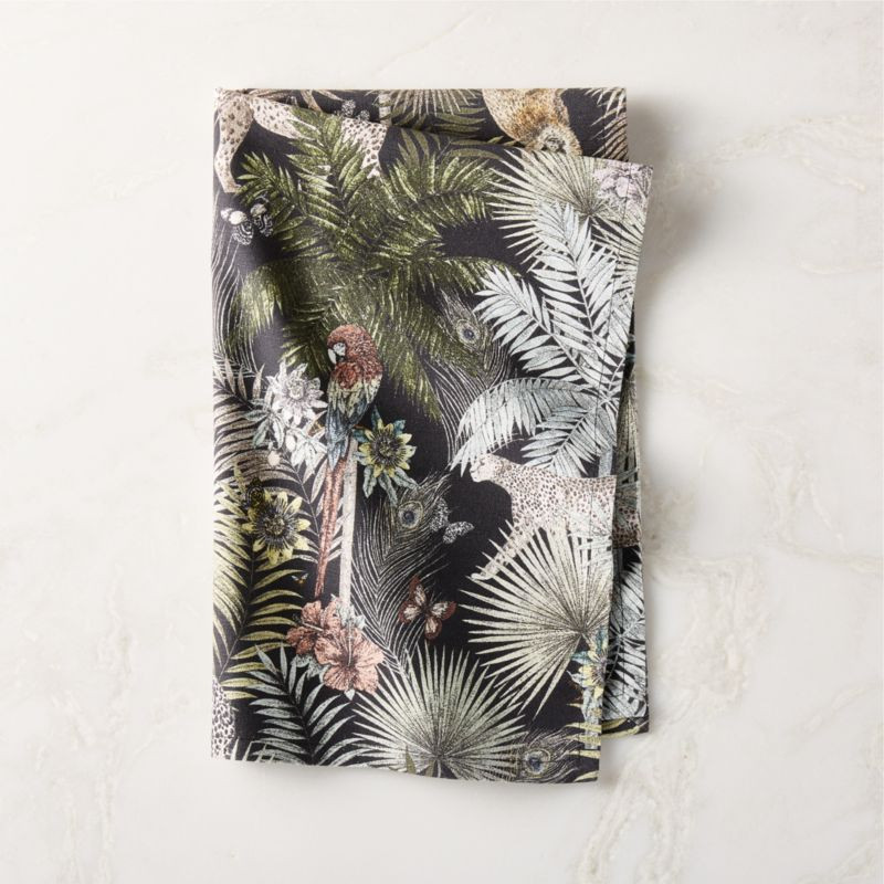 Palm Grove Jungle Print Tea Towel + Reviews | CB2 | CB2