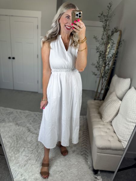 Weekend Walmart Wins try on 
White midi dress- medium [it’s lined!]

#LTKFindsUnder50 #LTKSeasonal #LTKStyleTip