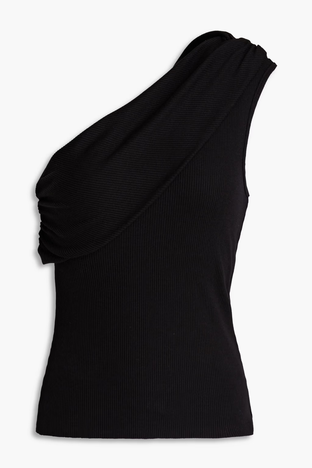 One-shoulder ribbed Lyocell TENCEL™-blend jersey top | The Outnet (US and CA)