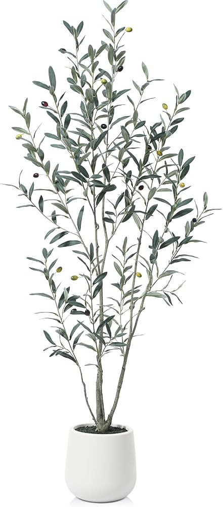 Fopamtri Artificial Olive Tree 150 cm Fake Plants with Lifelike Olive Leaves, Tall Faux Silk Oliv... | Amazon (UK)