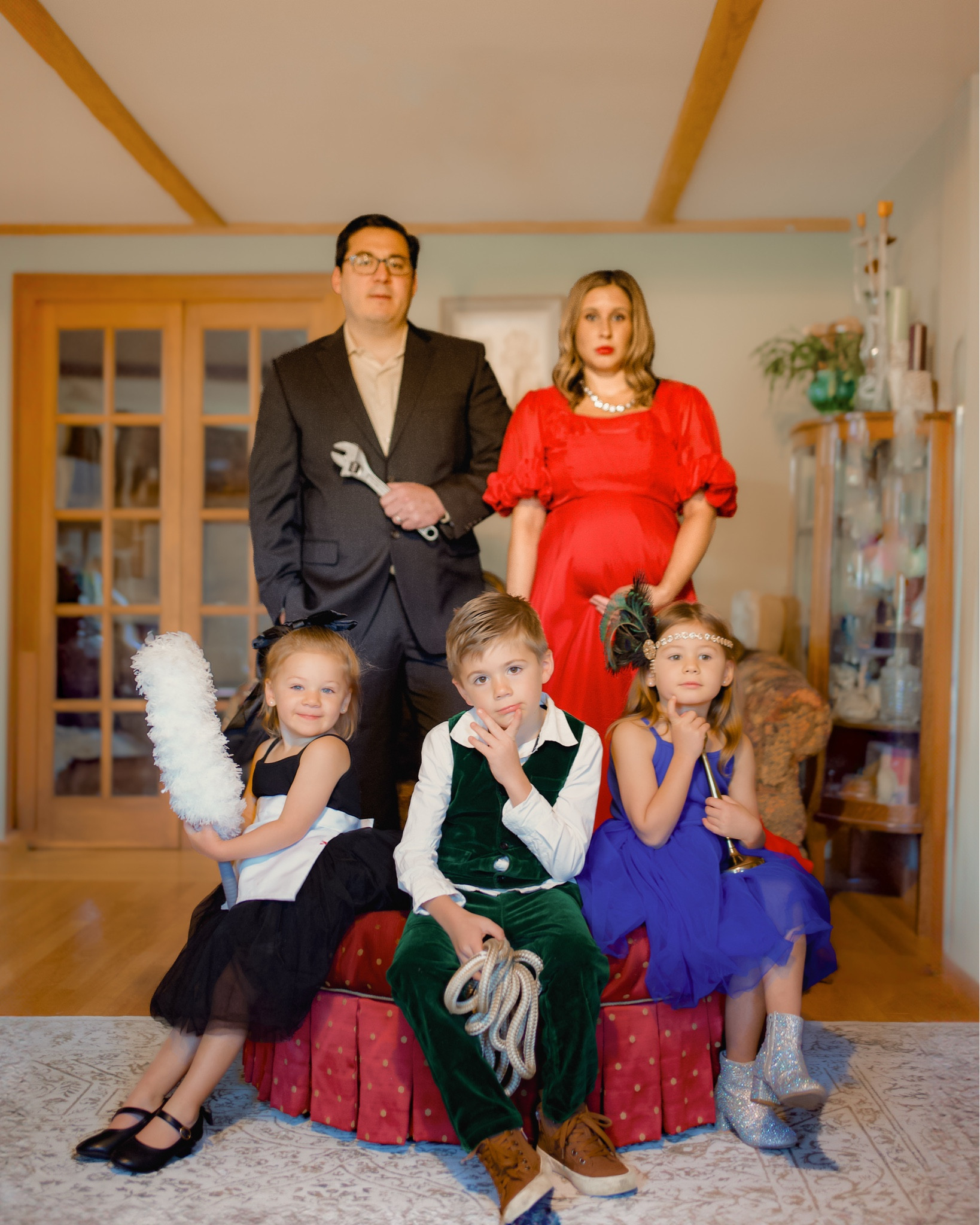 Halloween costumes, family Halloween costume, family of five Halloween costumes, Clue Halloween costume, red dress, blue dress, black dress, sparkly boots, boys green velvet suit

#halloweencostume #familyhalloweencostume #cluehalloweencostume #reddress #bluedress #blackdress #greenvelvetsuit #sparklyboots 

#LTKHoliday #LTKFamily #LTKKids