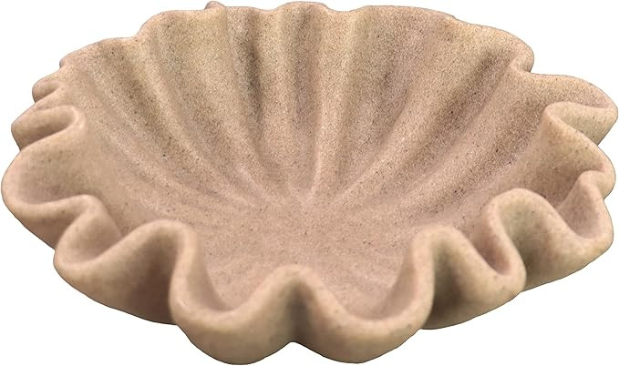 10" Large Handmade Decorative Bowl decor , Handicraft Scalloped Bowls for Modern Home Decor,Ruffl... | Amazon (US)