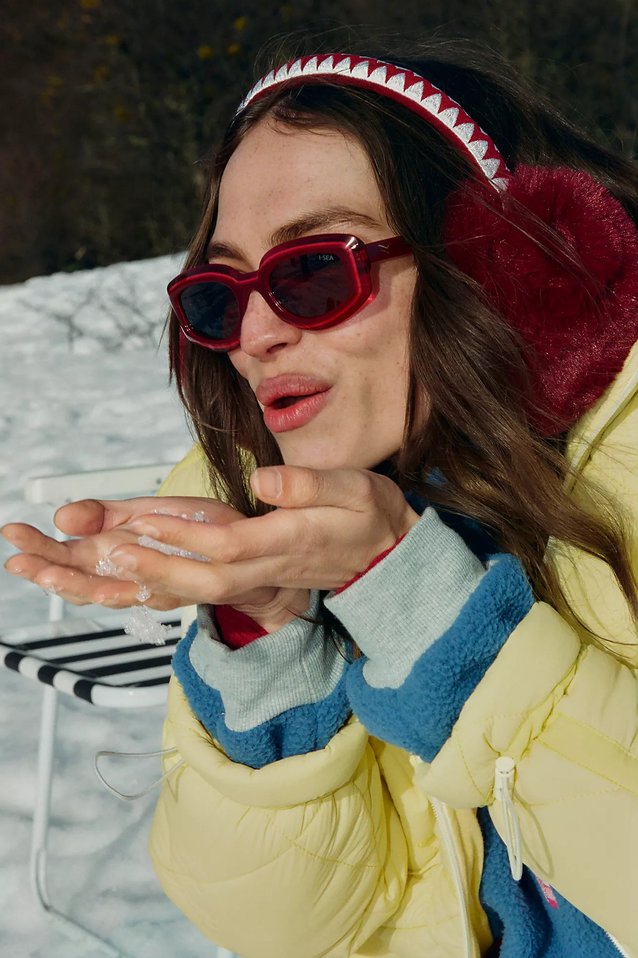 Maeve Curved Rectangular Colorblock Polarized Sunglasses | Anthropologie (US)