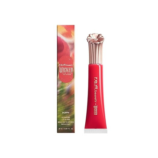 r.e.m. beauty Wicked: For Good | Poppy Plumping Lip Gloss | Instant Plumping Effect for Hydrated,... | Amazon (US)