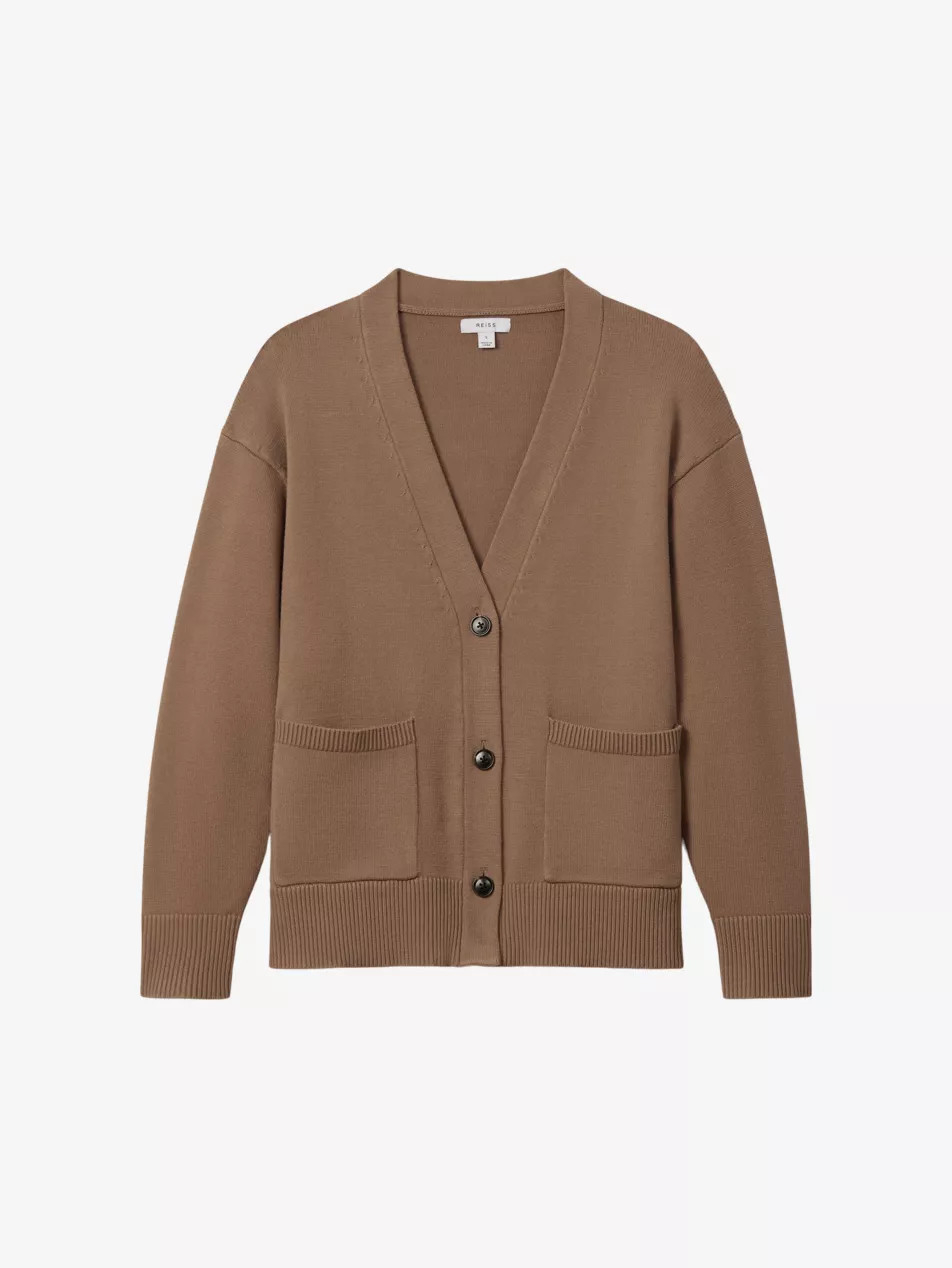 Harper patch-pocket knitted cardigan | Selfridges