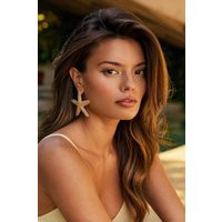 boohoo Women's Starfish Stud Earrings in Gold | Denim | boohoo (US & Canada)