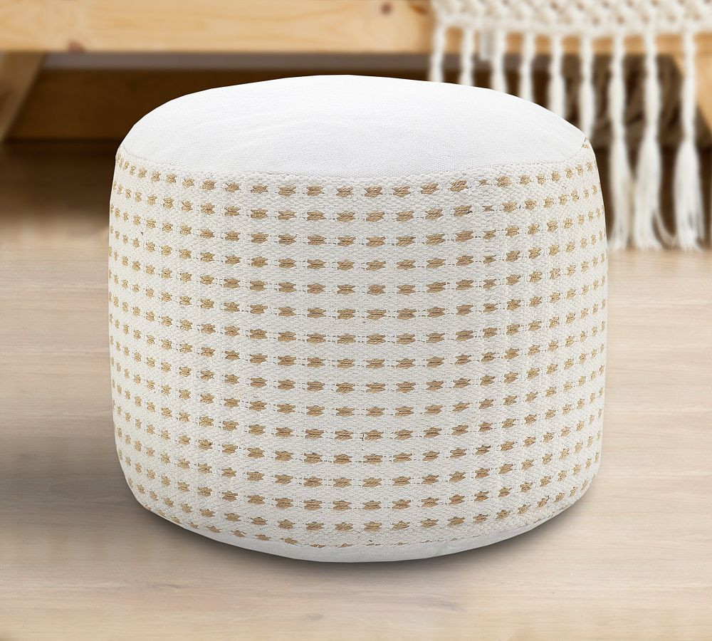 White Dash Pouf | Pottery Barn (US)