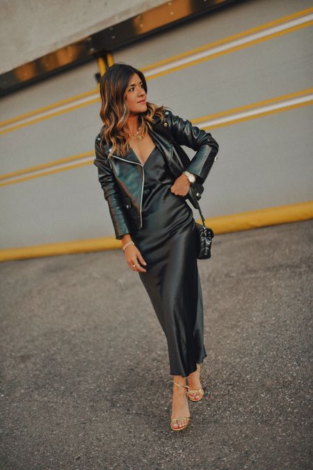 Pinterest popular looks! 
An outfit that never goes out of style!!
Linking similar slip black dresses and moto jackets! 


#LTKfindsunder100 #LTKshoecrush #LTKstyletip