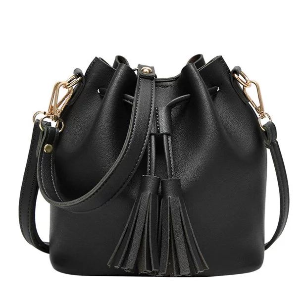 Womail Womail Fashion Women Leather Handbag Crossbody Shoulder Messenger Tassels Bucket Bag | Walmart (US)