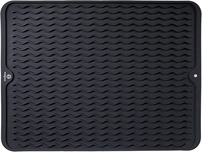Large, 16” x 12” Silicone Dish Drying Mat for Kitchen Counter, Heat Resistant, Non-Slip Desig... | Amazon (US)