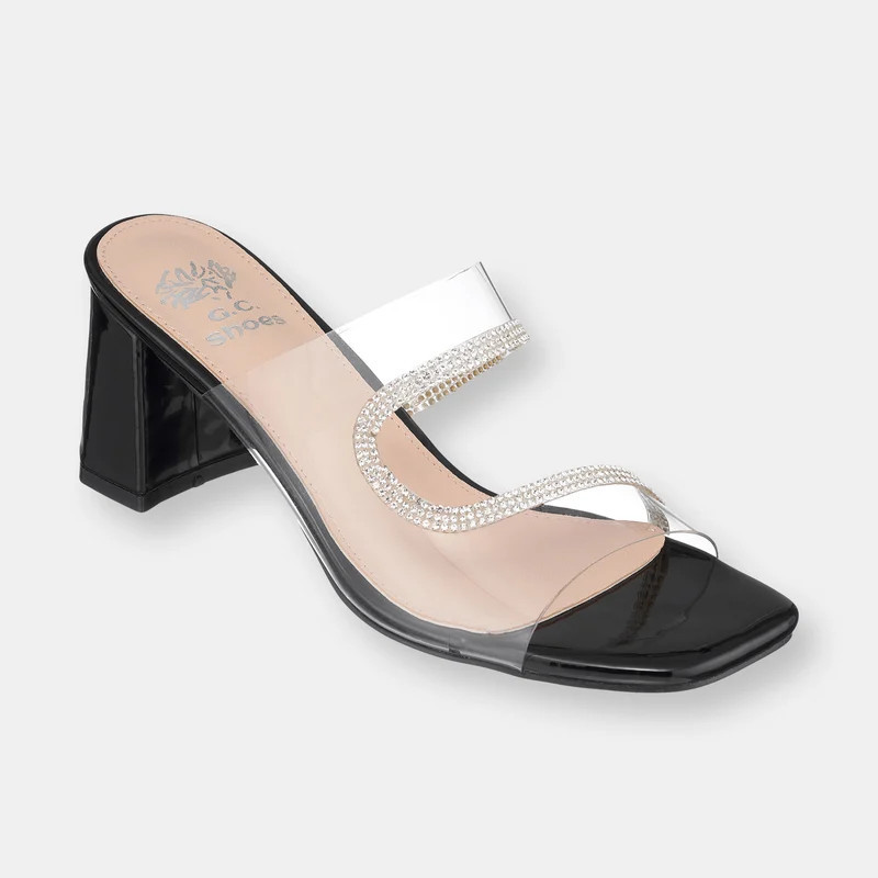 GC SHOES Sucany Black Low Heel Sandals - Black - 7 | Verishop