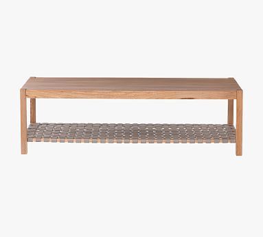 Bardill 54.5" Woven Leather Coffee Table | Pottery Barn (US)
