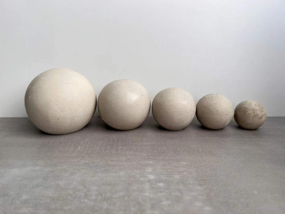 Concrete Paper Weight, Cement Sphere, Letter Press, Cement Decor, Minimalist Decor, Garden Orname... | Etsy (US)