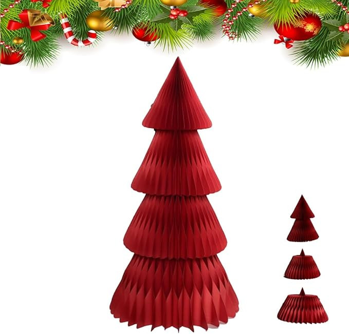5ft Paper Honeycomb Tree, Paper Honeycomb Christmas Tree, Cardboard Style 3D Xmas Papers Table Or... | Amazon (US)