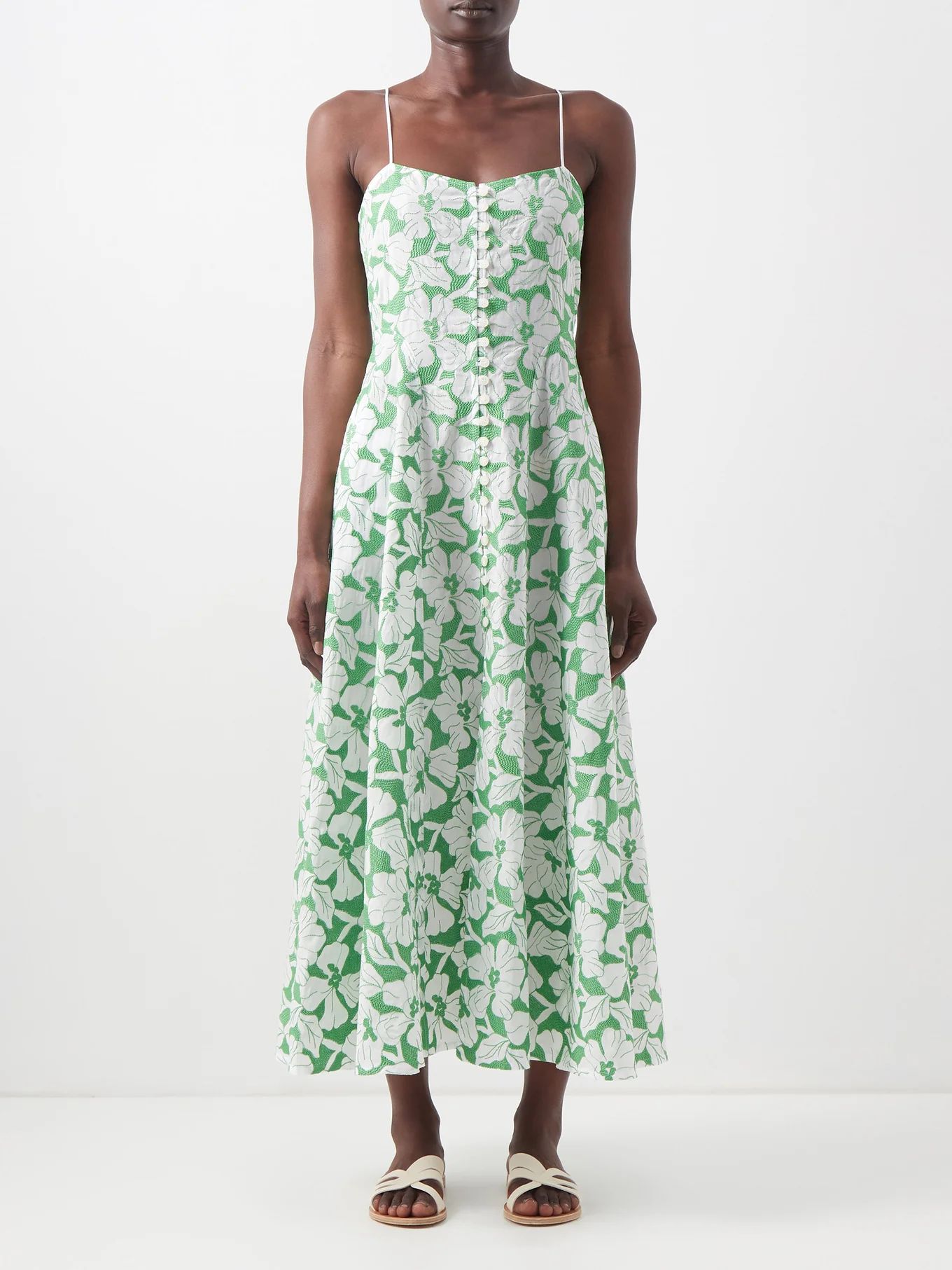 Oonagh embroidered cotton midi dress | Three Graces London | Matches (US)