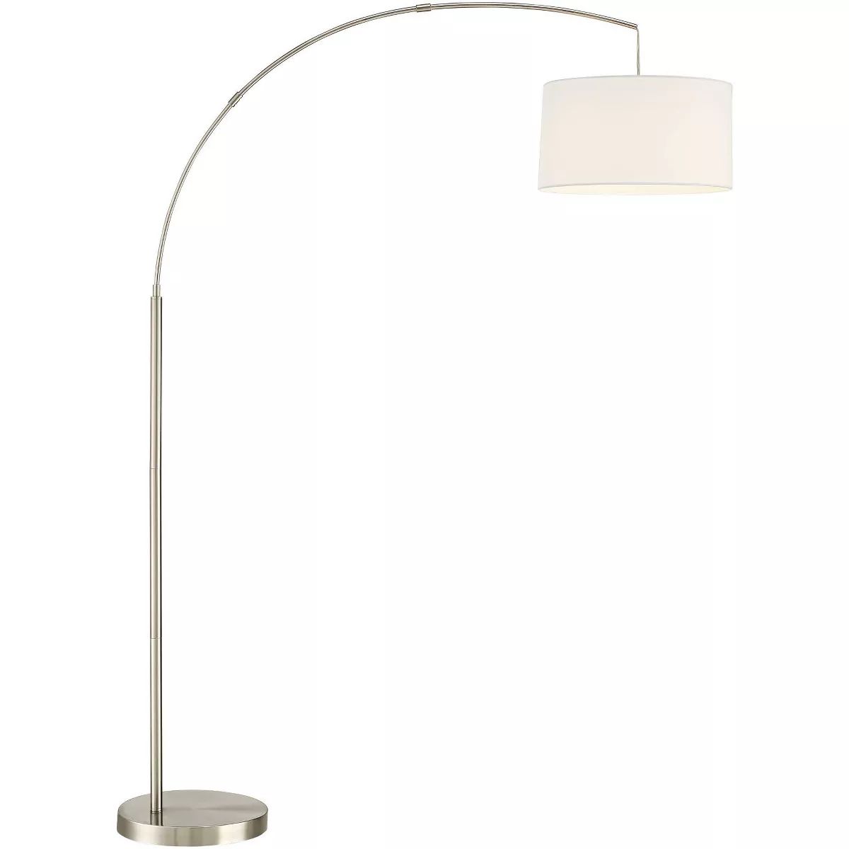 360 Lighting Cora Modern Arc Floor Lamp Standing 72" Tall Brushed Nickel Metal White Linen Drum S... | Target