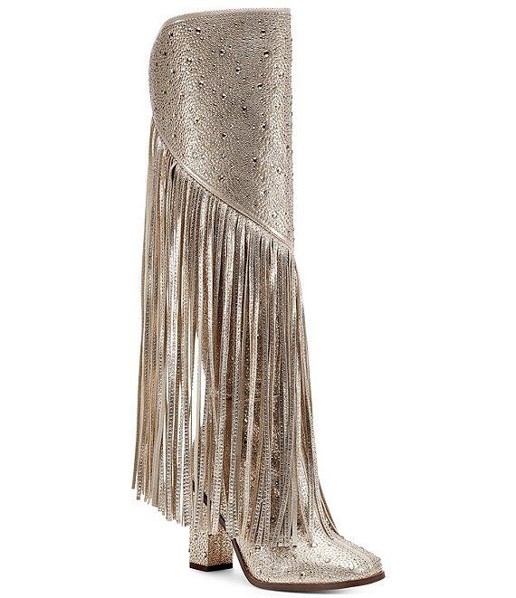 Asire2 Rhinestone Embellished Western Fringe Boots | Dillard's