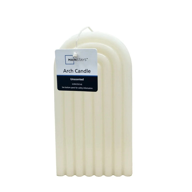 Mainstays Unscented Arch Candle, 6.4 Inches Height, Ivory | Walmart (US)