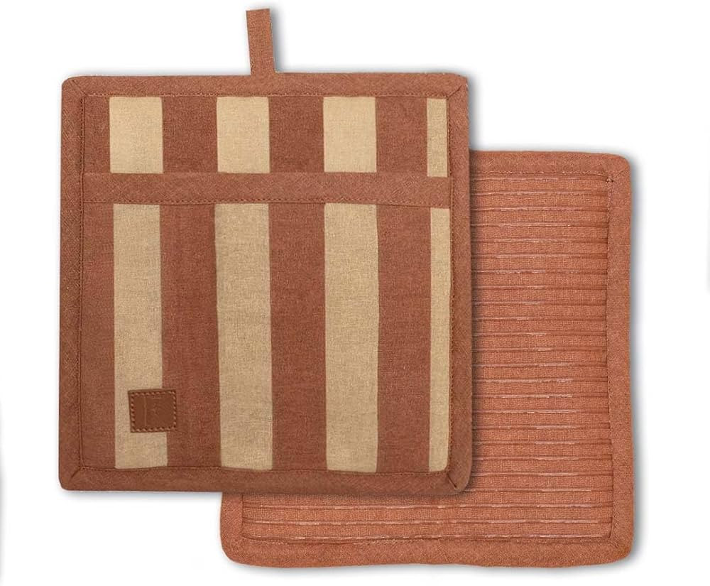 Folkulture Pot Holders for Kitchen | Pack of 2 (8x8) Ribbed Soft Silicone Hot Pads for Kitchen | ... | Amazon (US)
