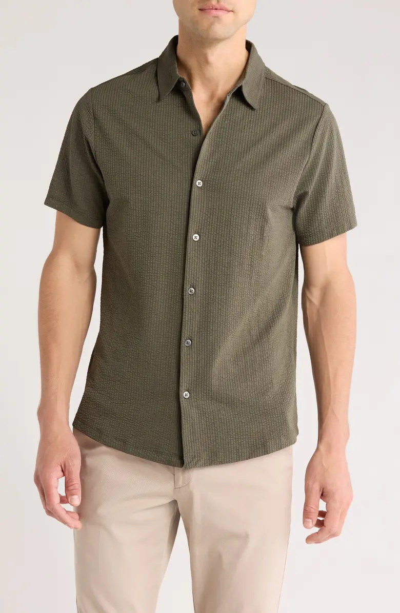 Manny Short Sleeve Knit Button-Up Shirt | Nordstrom