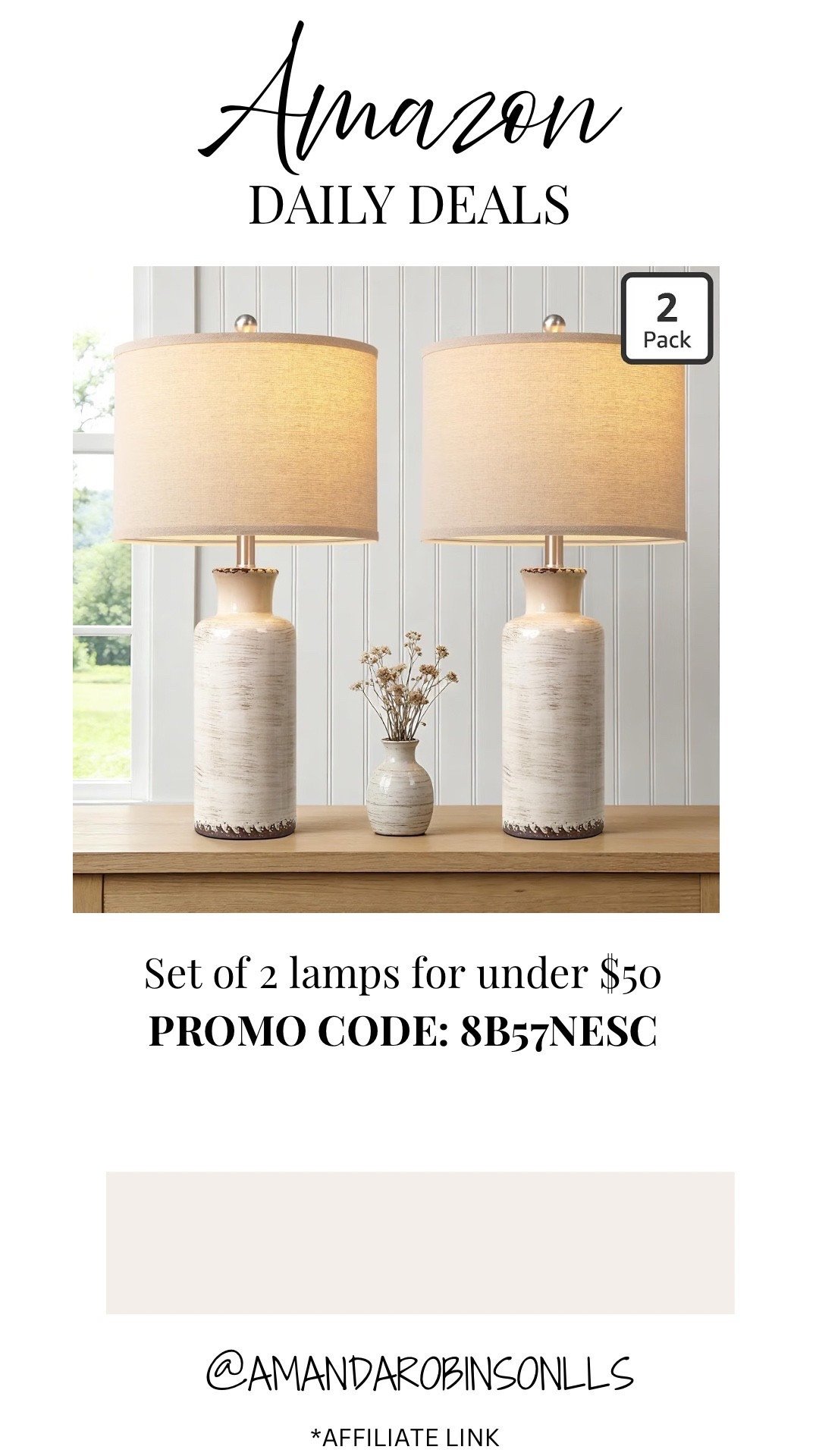Amazon daily deals
Set of 2 lamps

#LTKSaleAlert #LTKHome